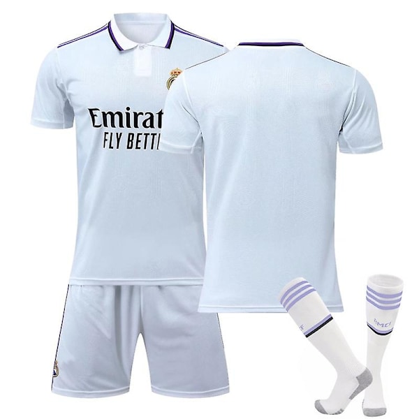 VM 2023-2024 Real Madrid Hjemmesett for voksne med sokker - Perfekt UNNUMBERED UNNUMBERED 2XL