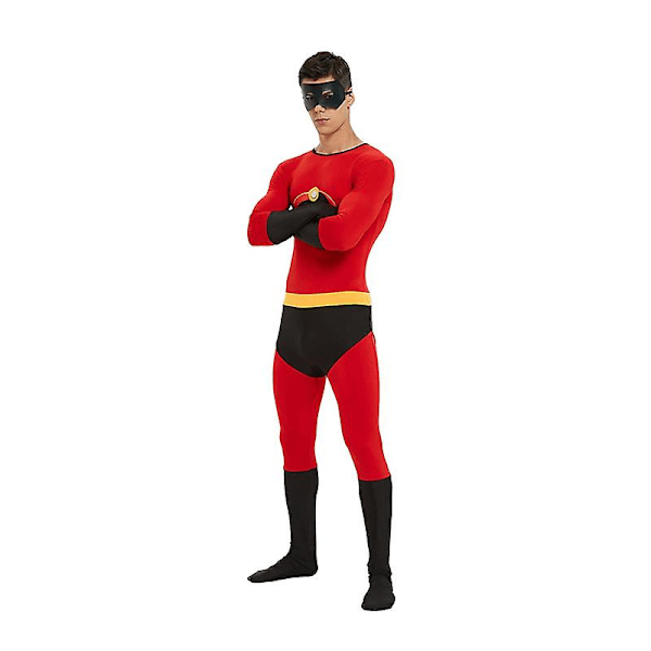 The Incredibles Costume Jack Parr Cosplay Jumpsuit Incredibles Bob Parr Cosplay Adult Kid Bodysuit Mask Suit Halloween Costume _iu -a Male Male 160