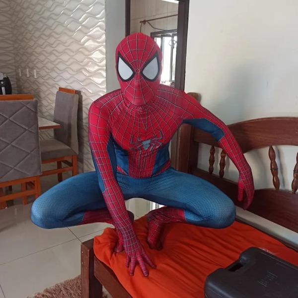 Superhelt Spandex Cosplay 3D Zentai Heldragt Halloween Voksen 3D-stil Rubiner Cosplay til Mænd A2 A2 M(165-170CM)