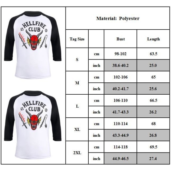 Stranger Things Säsong 4 3d Hellfire Club T-shirt Vuxna Unisex L