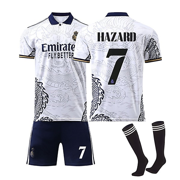 Real Madrid 22-23 Dragon stil Jersey HAZARD Nr 7 Fotbollströja kit XXL