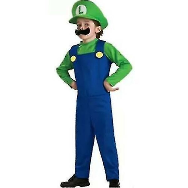 Super Mario Luigi Bros Pukeutumisasu Kids Tyttö Poika Juhla Asuste green