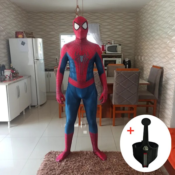 Superhjälte Spandex Cosplay 3D Zentai helkroppsdräkt Halloween Vuxen 3D-stil Rubiner Cosplay för män A2 A2 XXL(180-185CM)