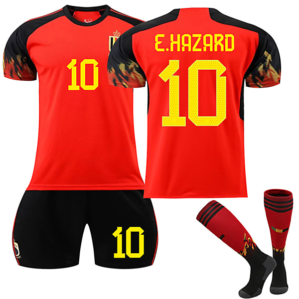 Belgien 22-23 Hem Jersey E.HAZARD Nr 10 Fotbollströja kit 30