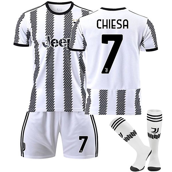 Juventus F.C. 22-23 Hem Jersey CHIESA Nr 7 Fotbollströja kit 16