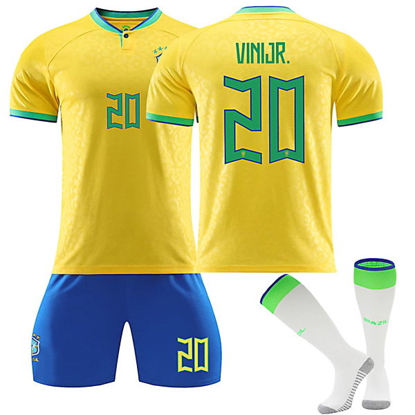 Brasilien 22-23 Hem Jersey VINIJR. Nr 20 Fotbollströja kit 26