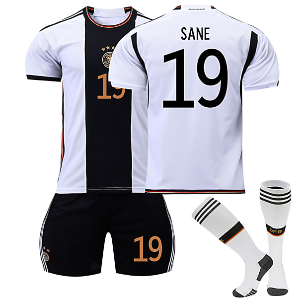 Tyskland 22-23 Hem Jersey SANE Nr 19 Fotbollströja kit 24