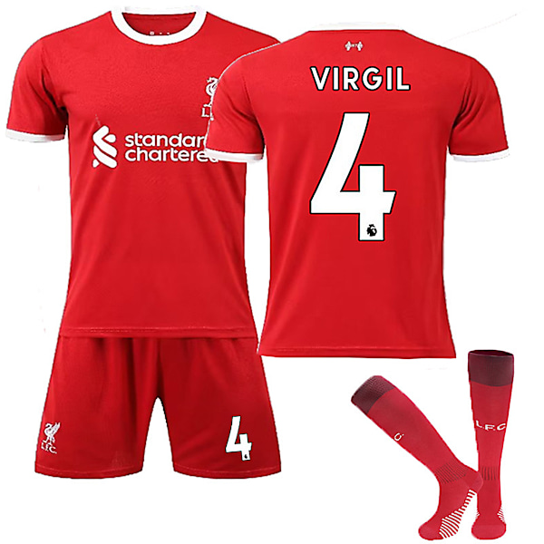 Liverpool F.C. 23-24 Hem Jersey VIRGIL Nr 4 Fotbollströja kit 16