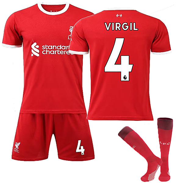 Liverpool F.C. 23-24 Hem Jersey VIRGIL Nr 4 Fotbollströja kit M