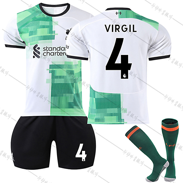 Liverpool F.C. 23-24 Bortalag Jersey VIRGIL Nr 4 Fotbollströja kit XXL