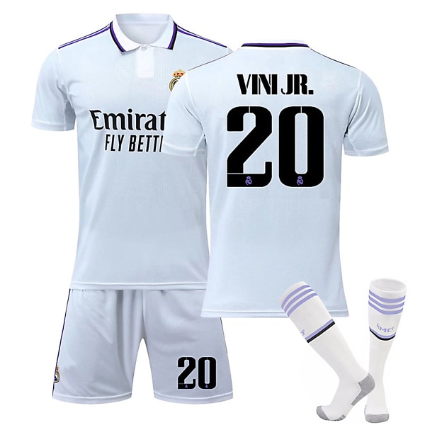 Real Madrid Hem VINI JR. Storlek 20 Fotboll Jersey Kit 22