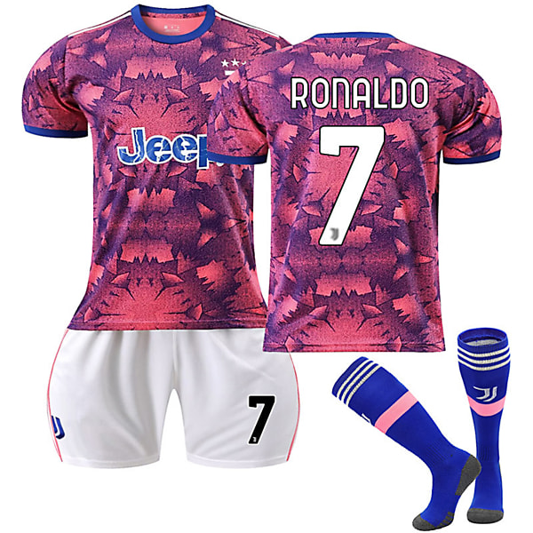 Juventus F.C. 22-23 Bortalag Jersey RONALDO Nr 7 Fotbollströja kit 16