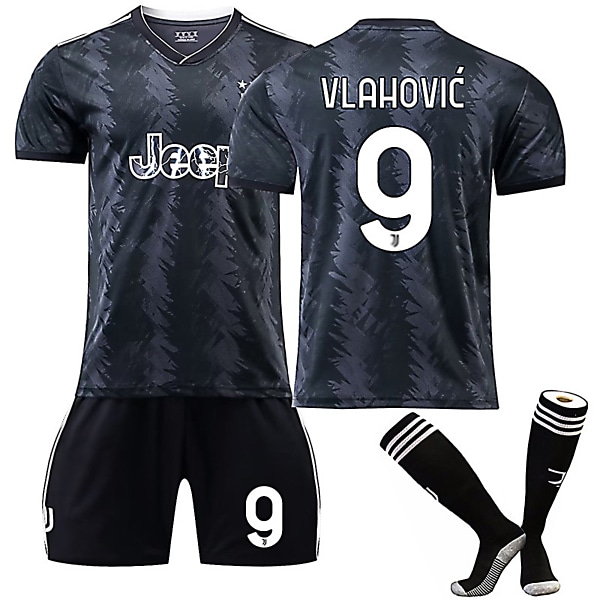 Juventus F.C. 22-23 Bortalag Jersey VLAHOVIC Nr 9 Fotbollströja kit 18