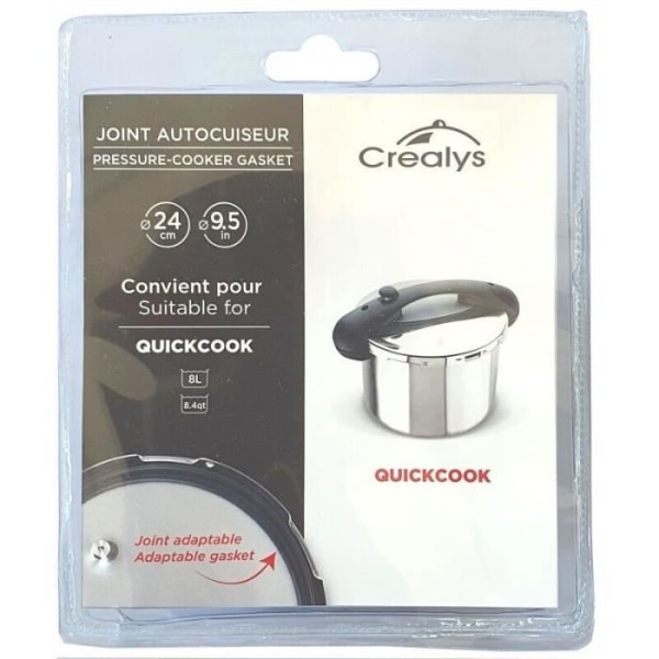 Crealys QuickCook tryckkokare lockpackning - endast 8 liter svart