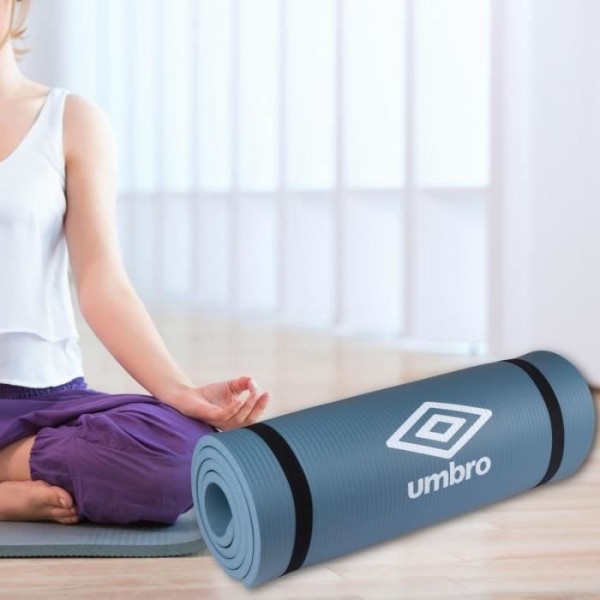 UMBRO yoga- och fitnessmatta - Grå - 190x58x1,5cm - Halkfri och dämpad