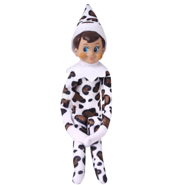 Jultomte docka plysch tomte docka leksak mini tomte dekoration leopard