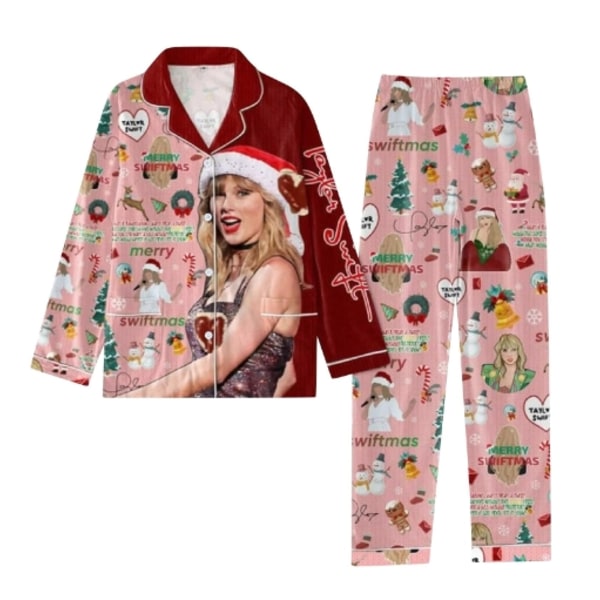 Julklapp Pyjamas Dam Set, 1989 Skjorta Och Byxor Hemkläder C M
