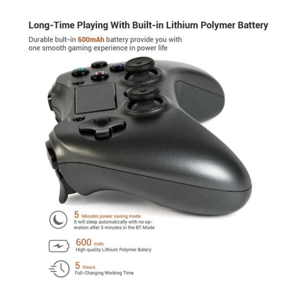 Trådlös spelkontroll PS4 Bluetooth Gamepad med pekpanel black