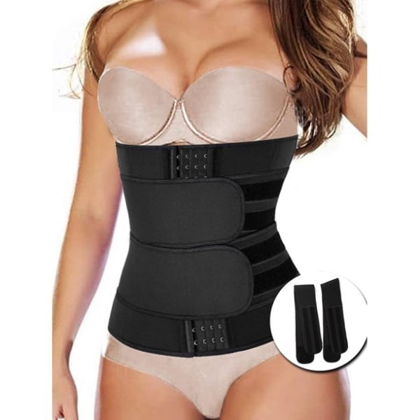 Dam waist trainer Bastu Svett Body Shaper Maggördel Black 2XL