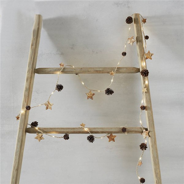 20LED ljusslinga tallbarr koppartråd fe lampa jul fest Five-pointed star 2M