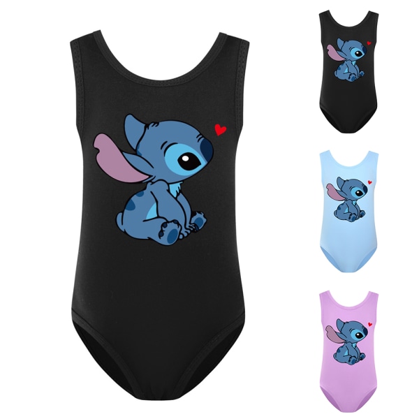 Barn Lilo Stitch Cartoon Badkläder Simset Strand Simdräkt black 160cm