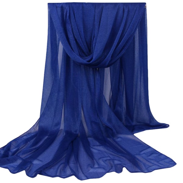 Kvinnors enfärgade enfärgade sommar silke sjal sjal wrap poncho Royal blue 165*85cm