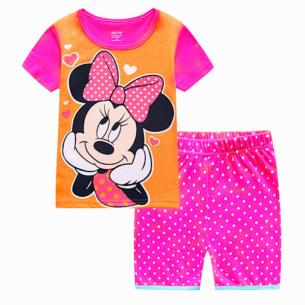 Minnie Flickor Pyjamas Barn Pojkar Flickor 2st Set Kortärmad Tryck Toppar + Shorts Tryck Kläder Pyjamas & Vardagskläder Barnpresent #2 120cm