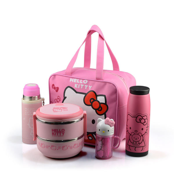 Katie Cat Mjukisolerad Lunchlåda för Pojkar och Flickor Pink Bear