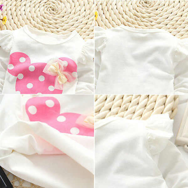 Baby Girl Minnie Polka Dot Long Sleeve Pullover Top Pants Set red 12-18 Months