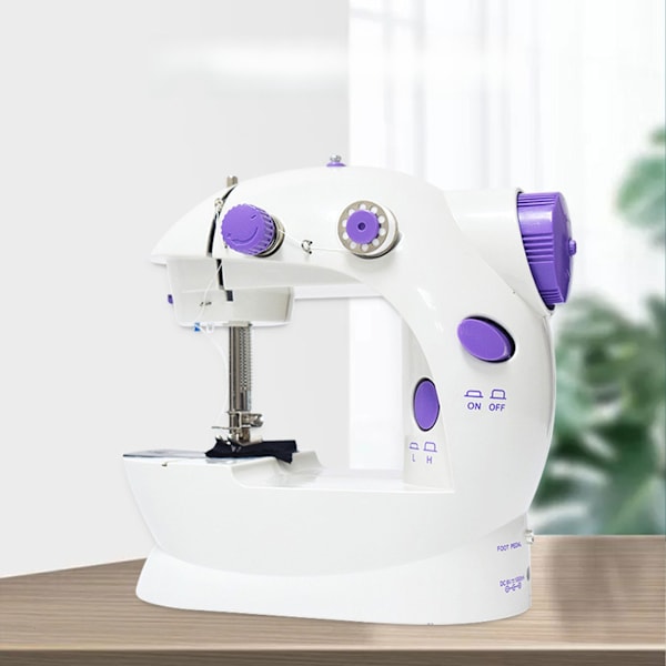 Elektrisk Mini Symaskin, Stickmaskin, Batteridriven, med Pedal, för Hushåll, Resor, Barn, Nybörjare, DIY-entusiaster