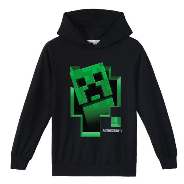 Minecraft Creeper Inuti Pojkar Hoodie Gamer Barn Hooded Tröja green 140cm