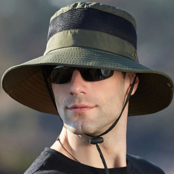 Solhatt för män och kvinnor, utomhusfiske, sommarhatt, justerbar beige