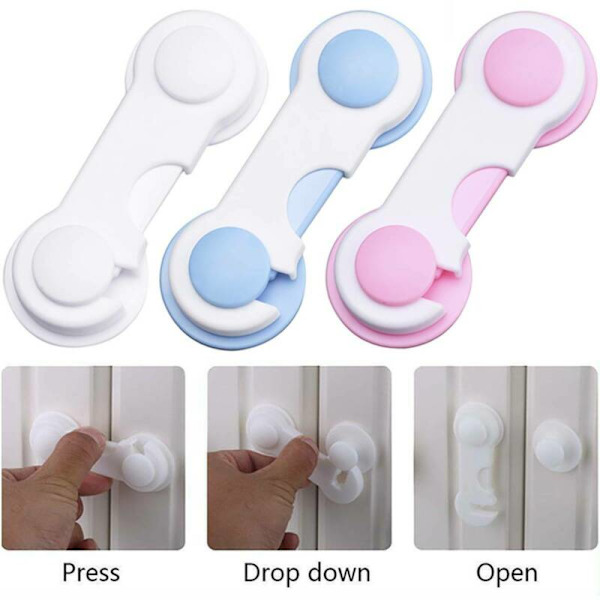 Barnskåp dörr låda kylskåp dörr spärr White 1PCS