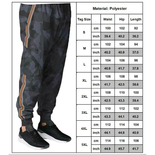 Plus size herr camouflage casual armébyxor Harlan jogging Camouflage 4XL