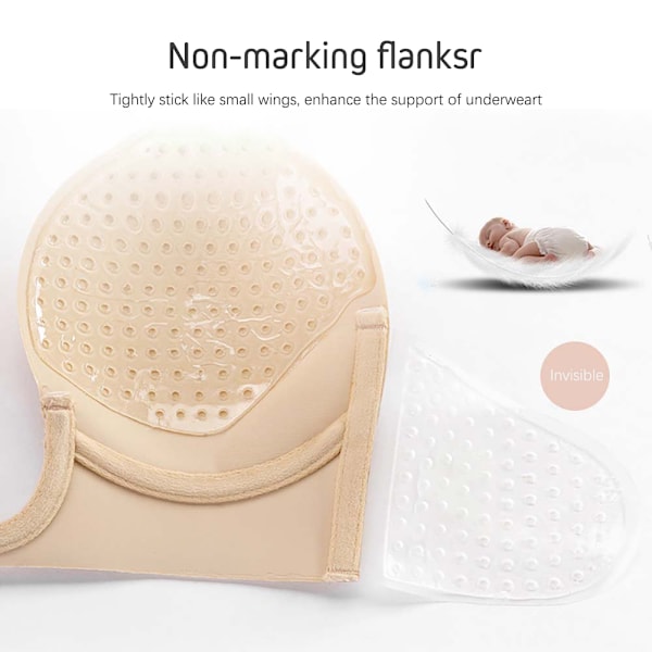 Kvinnor Självhäftande Osynliga Behåar Strapless Push Up För Klänning black A