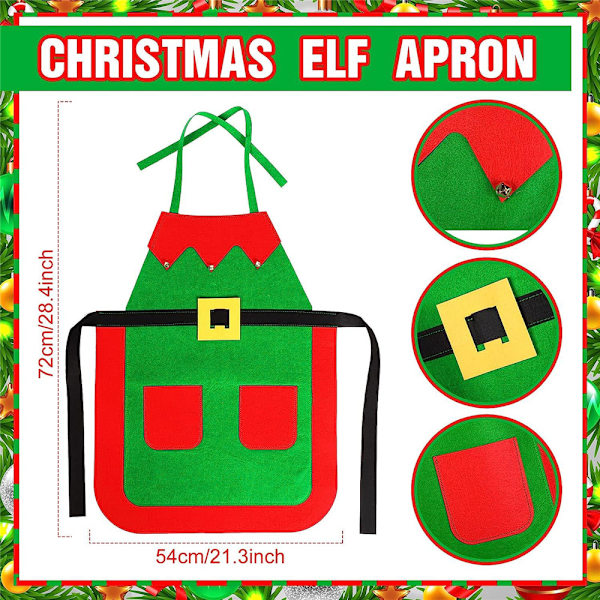 Vuxna damer herr Elf förkläde + hatt set Fancy Dress jul set C