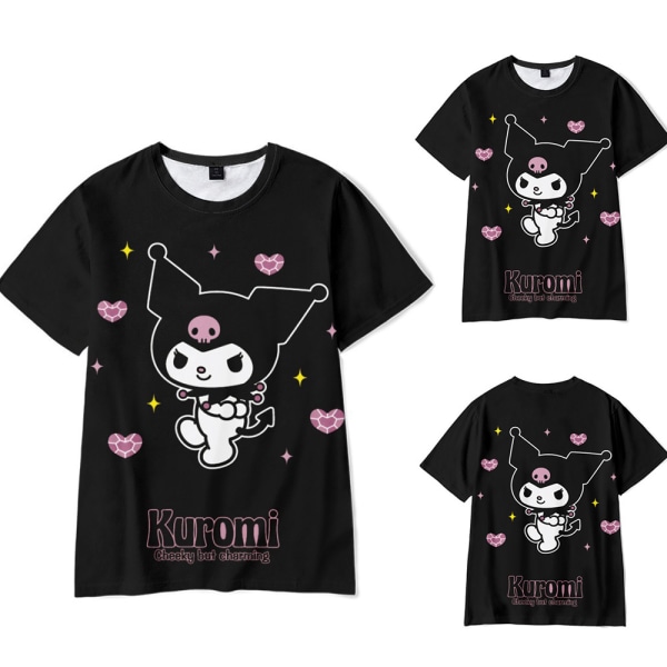 Kuromi Anime kortärmad T-shirt för kvinnor Basic Tee Top 2XL