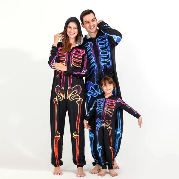 Halloween Huvtröja Långärmad Bodysuit Cos Förälder-Barn Pyjamas dad 2XL