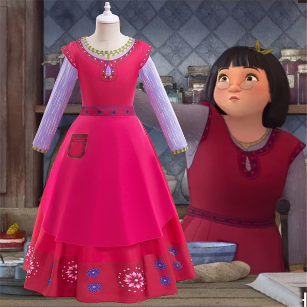 Önska film Dahlia Cosplay barn flickor karneval julklänning 110cm