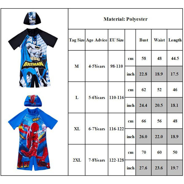 Barn Pojkar En Delad Surf Sol Dräkt Flickor Baddräkt & Mössa Strand A 2XL