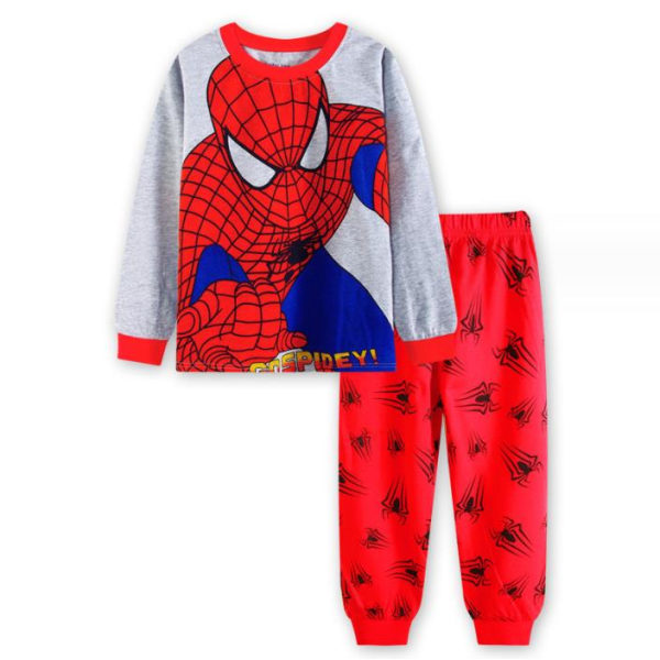 Spider-Man-dräkt Barn Hemkläder Långärmad Pyjamas Set grey+red 100cm
