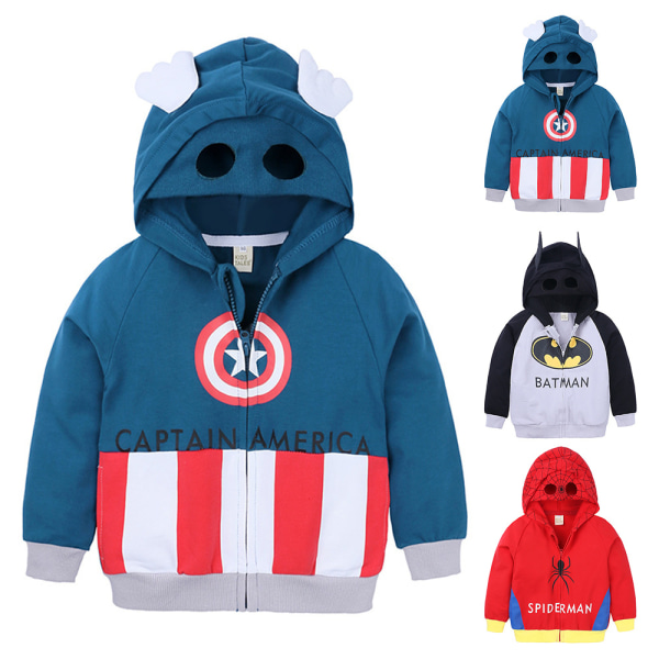 Barn Superhjälte Sweatshirt Huvtröja Byxor Spårkostym Outfit 2 110cm