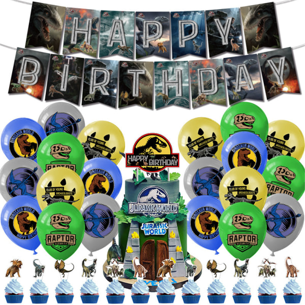 Jurassic World Birthday Party Dekor Ballonger Cupcake Toppers