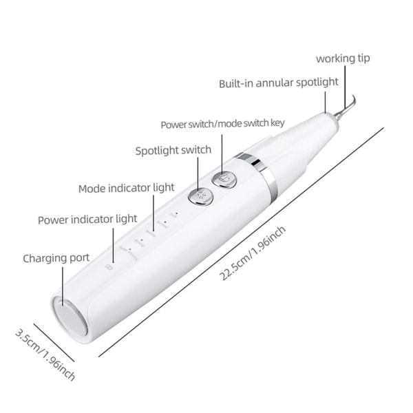 Tandrengöring USB Laddning Tandstensborttagare Tandrengöring+5 lägen