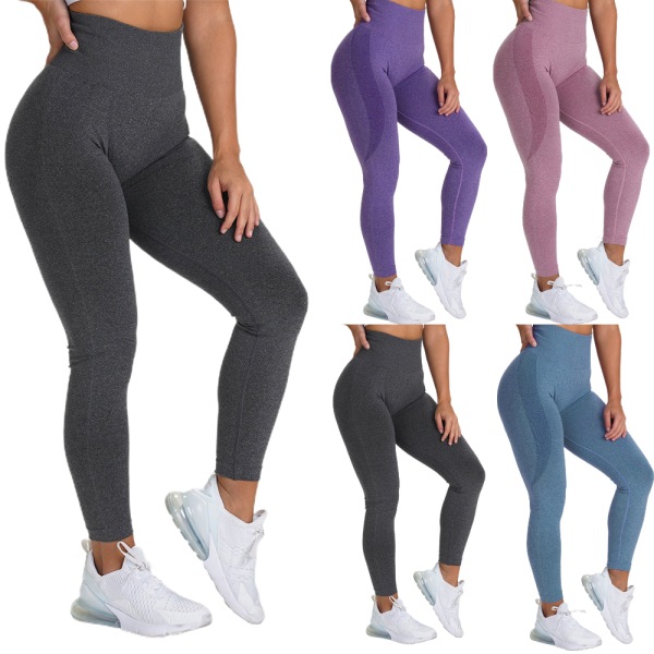 Womens High Waist Yoga Leggings Gym Fitness Seamless Pants Sport purple S