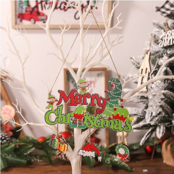 God Jul Grinchmas Trä Grinch Prydnader Julgran Dörr Dekor C