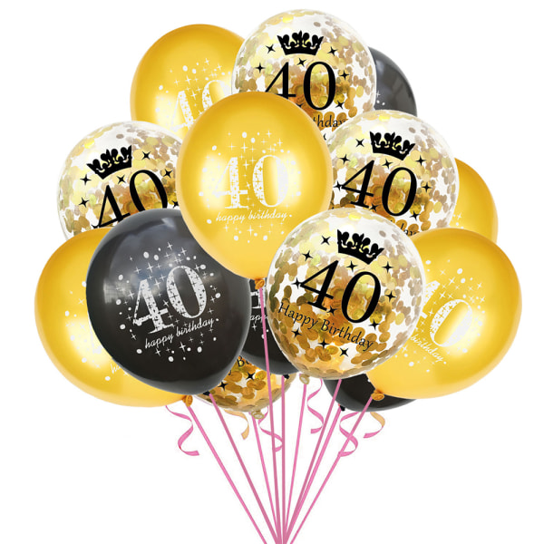 15 st ballonger 16/18/21/30/40/50/60:e Grattis på födelsedagen Party Dekoration 40