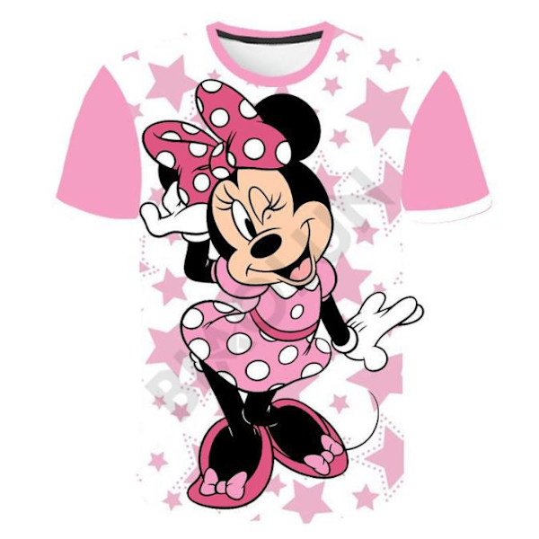 Mickey Minnie Mouse T-shirt Barn & Flickor Kortärmad Skjortor Sommar Casual C 9-10 Years
