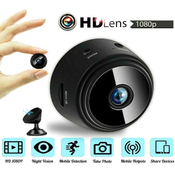 Mini dold spionkamera Trådlös WIFI webbkamera 1080P Full HD-kamera