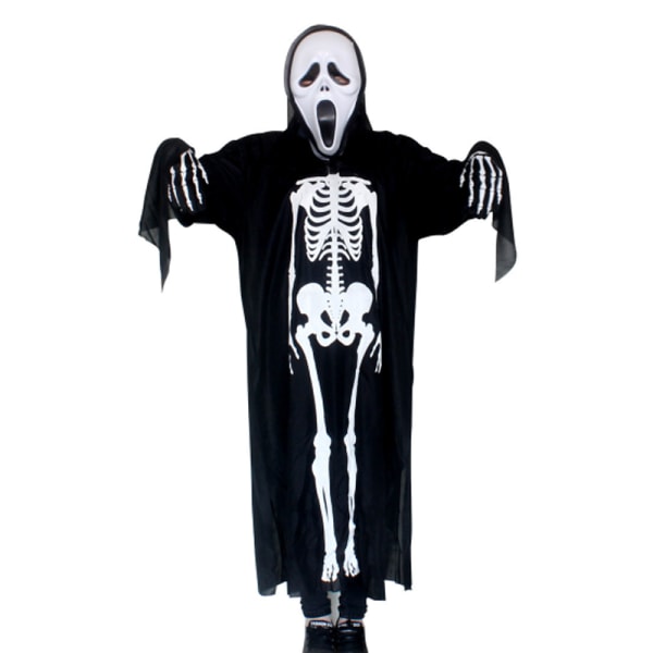 Halloween cosplay kostym barn vuxen skelett mask handskar mantel Mask + gloves adult